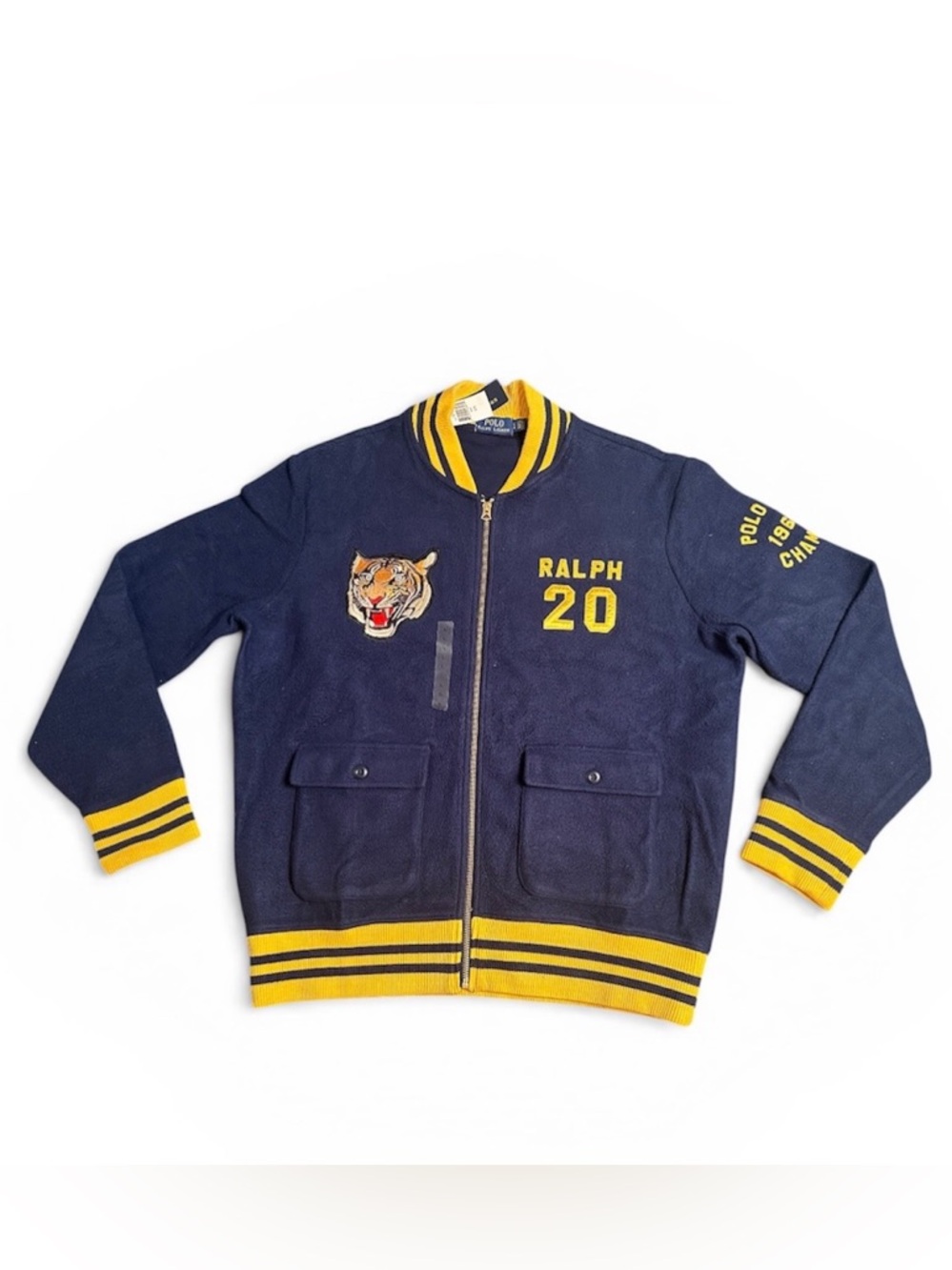 Ralph Lauren Vintage Navy & Yellow Tiger Varsity Jacket